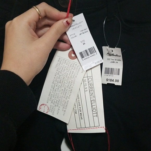 NWT Current/Elliot Black Denim Jeans Size26 - Picture 2 of 4